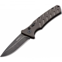 Автоматический складной нож Boker Plus Strike Coyote Spearpoint, сталь AUS-8 BlackWash™ Plain, рукоять анодированный алюминий, BK01BO424 купить в Краснодаре