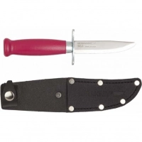 Нож с фиксированным лезвием Morakniv Scout 39 Safe Cerise, сталь Sandvik 12С27, рукоять береза, розовый купить в Краснодаре