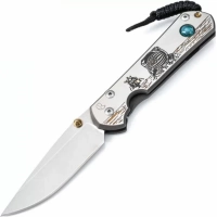 Складной нож Chris Reeve Large Sebenza 21, сталь S35VN, рукоять титановый сплав, гравировка астронавт на луне купить в Краснодаре