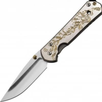 Складной нож Chris Reeve Large Sebenza 21, сталь S35VN, рукоять титановый сплав, гравировка Gold Leaf купить в Краснодаре