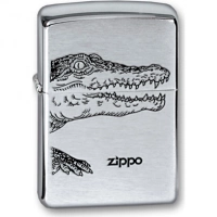 Зажигалка ZIPPO Alligator, с покрытием Brushed Chrome, латунь/сталь, серебристая, матовая, 36x12x56 купить в Краснодаре