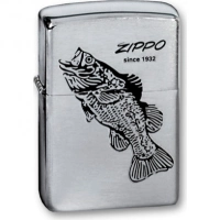 Зажигалка ZIPPO Black Bass Brushed Chrome, латунь с никеле-хром. покрыт., серебр., матов., 36х56х12мм купить в Краснодаре